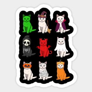 Cats Halloween Funny Cats Costume Sticker